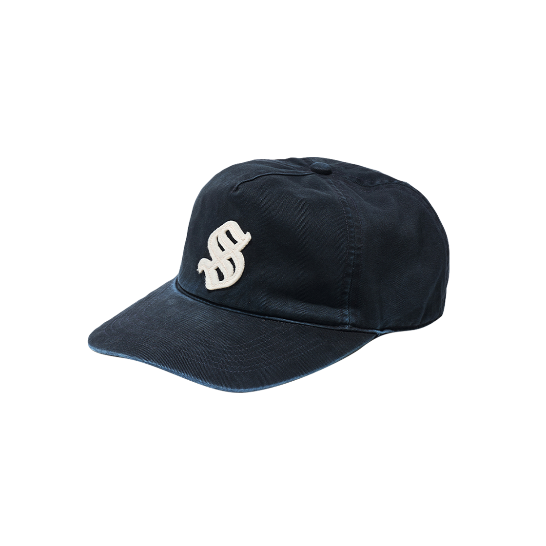 [예약 배송] 선데이세레머니 올드 잉글리쉬 아플리케 로고 캡 - 네이비([예약 배송] Sunday Ceremony Old English Applique Logo Cap - Navy)