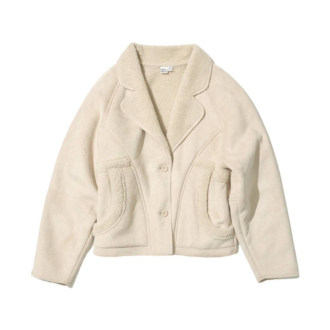 (W) 파르티멘토 스웨이드 셔링 코트 아이보리((W) Partimento Suede Shearling Coat Ivory) - 1