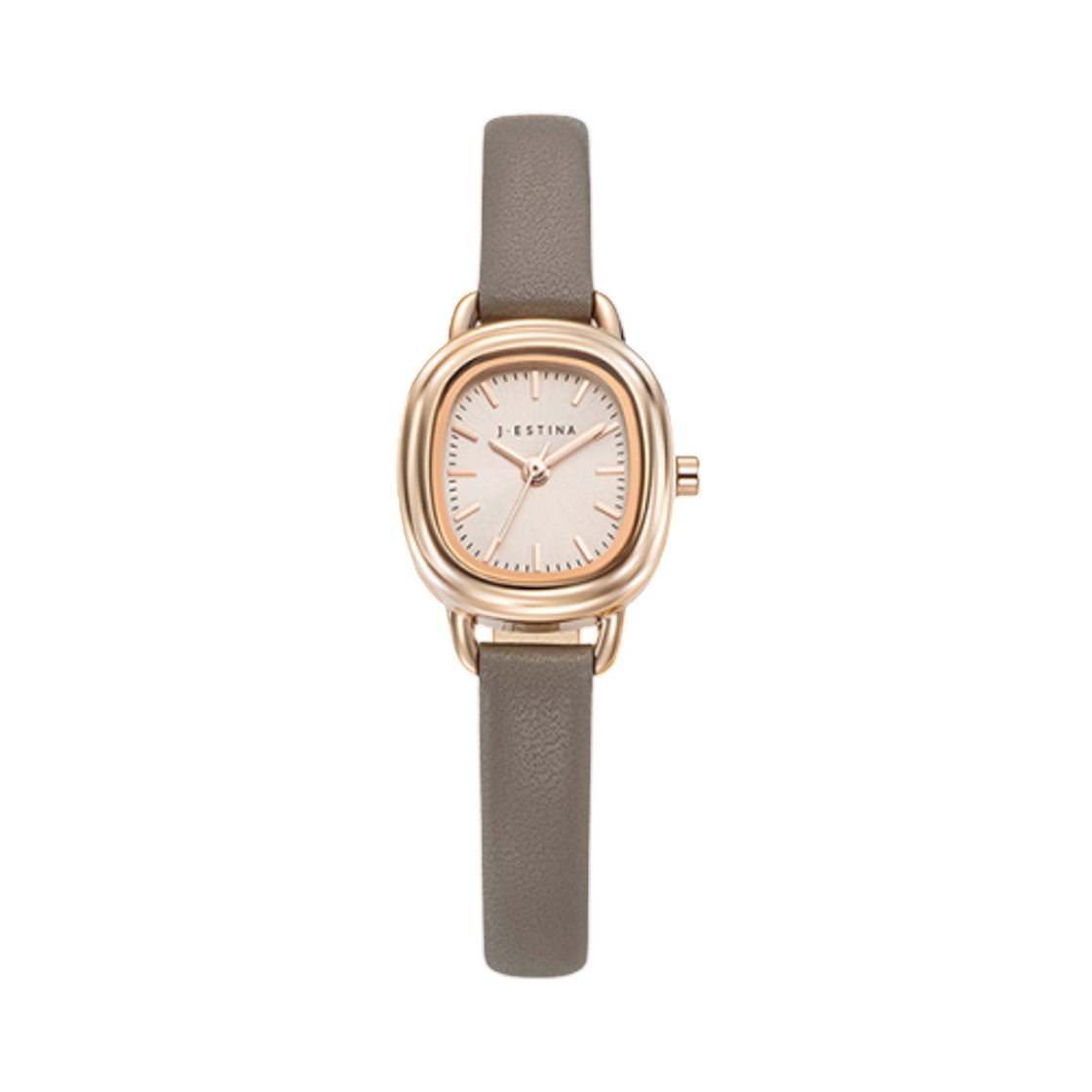 (W) 제이에스티나 아미코 라운드 레더 워치 라이트 그레이((W) J.Estina Amico Round Leather Watch Light Gray) - 1