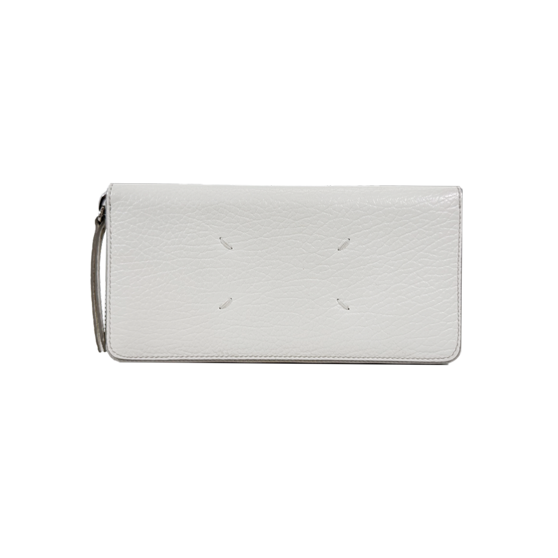 ITBIUABHUUTF Maison Margiela Women Stitch Leather Zip Wallet White S56UI0110