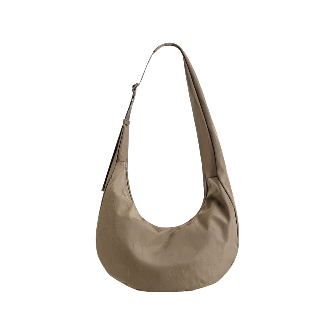 1336191001 COS Crinkled Shell Curved Crossbody Bag Dark Beige
