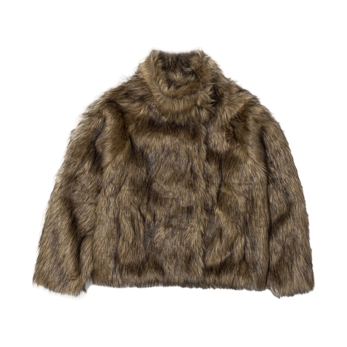 (W) 파르티멘토 코쿤 하이 넥 퍼 자켓 믹스 베이지((W) Partimento Cocoon High Neck Fur Jacket Mix Beige) - 1