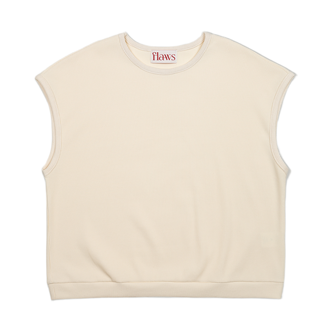 FL2407 Flawsroom Soft Waffle Sleeveless Cream