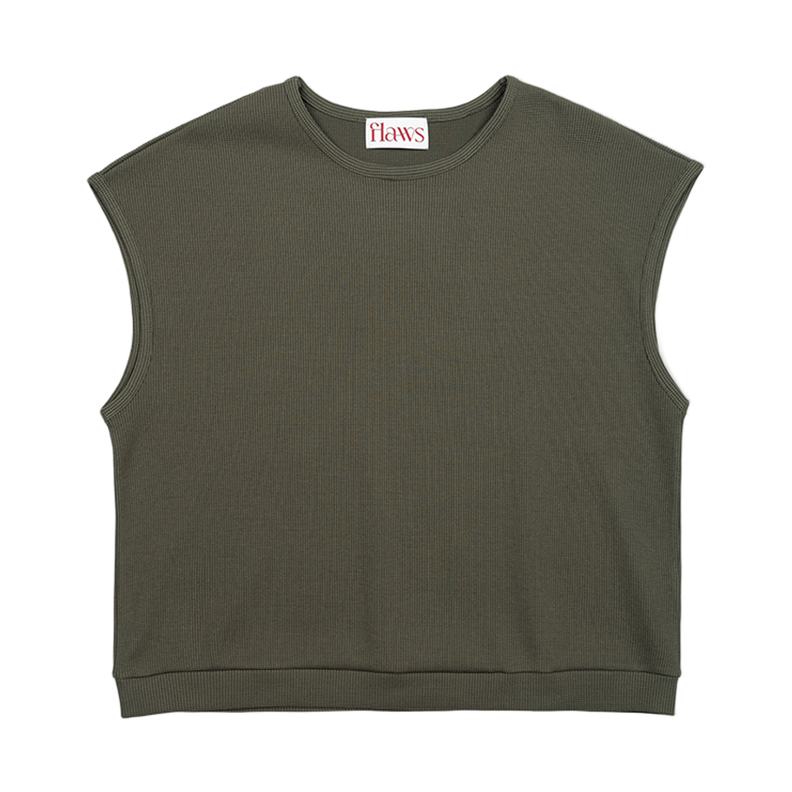 FL2406 Flawsroom Soft Waffle Sleeveless Khaki