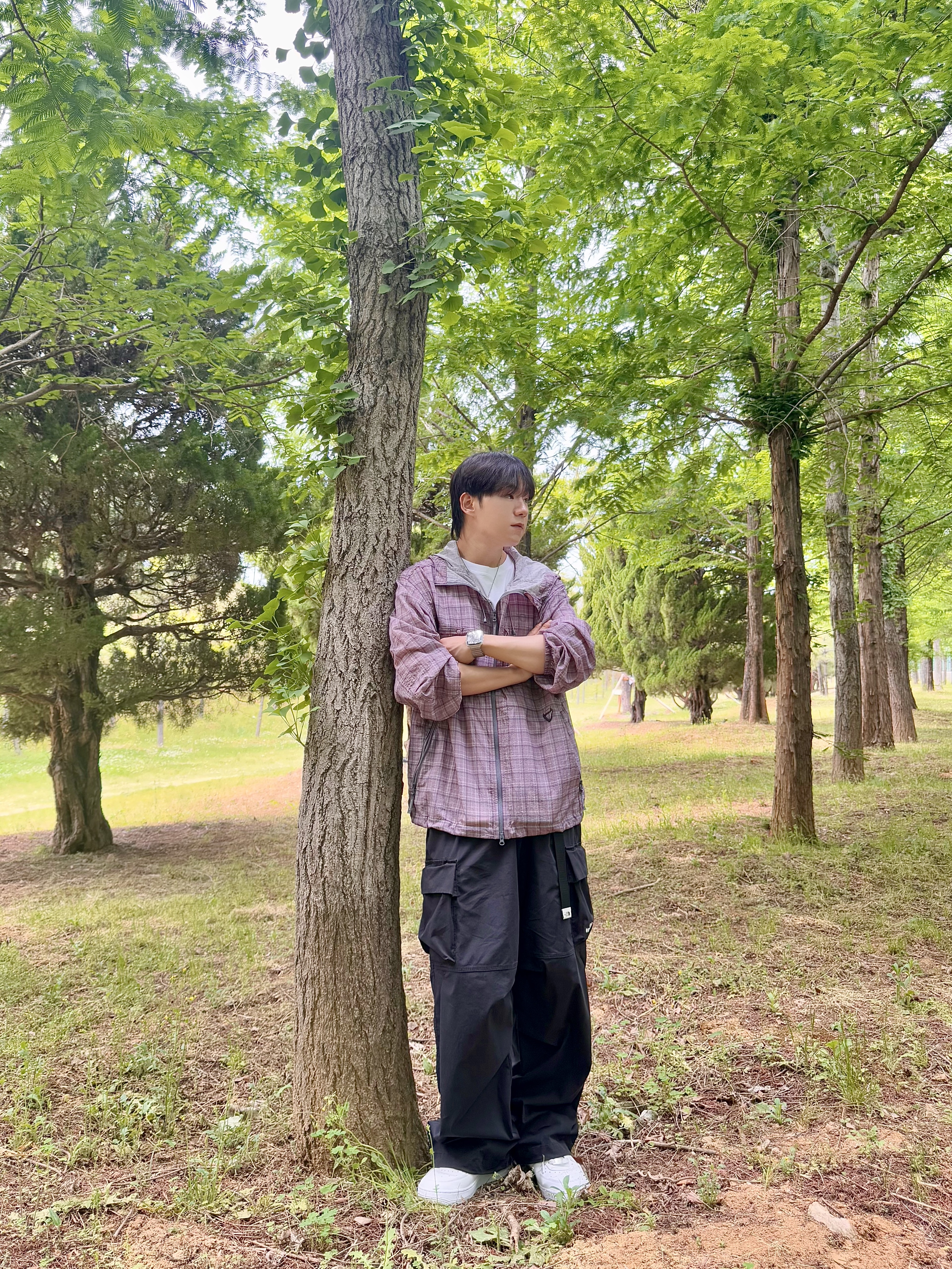 The North Face Novelty Daycamp Jacket Grayish Lilac - 26SS, Nike Air Force 1 '07 Low White 착용 스타일 - 3