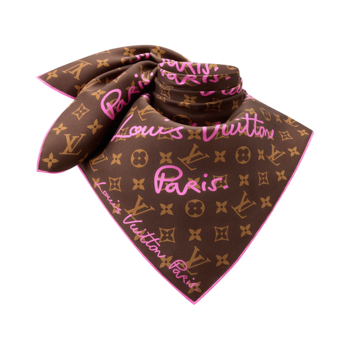 (W) 루이비통 LV 스크립트 스퀘어 70 로즈((W) Louis Vuitton LV Script Square 70 Rose) - 2