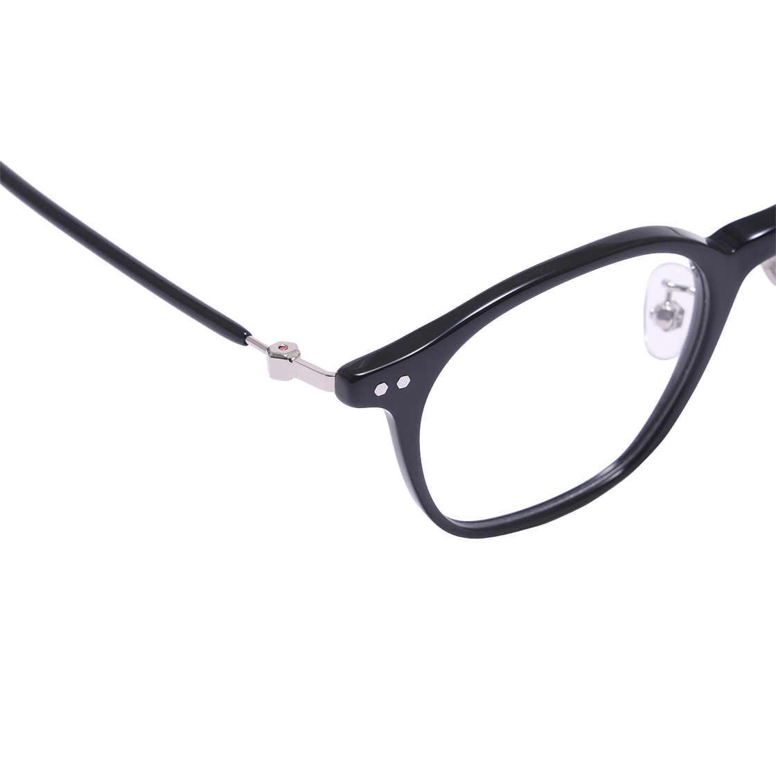 알로아이웨어 [SILVERBITE] SBG7606 0909G HD ACETATE 초경량 고밀도 아세테이트 블랙 스퀘어 안경테(ALO EYEWEAR [SILVERBITE] SBG7606 0909G HD ACETATE ultra-light high-density acetate black square eyeglass frame) - 4