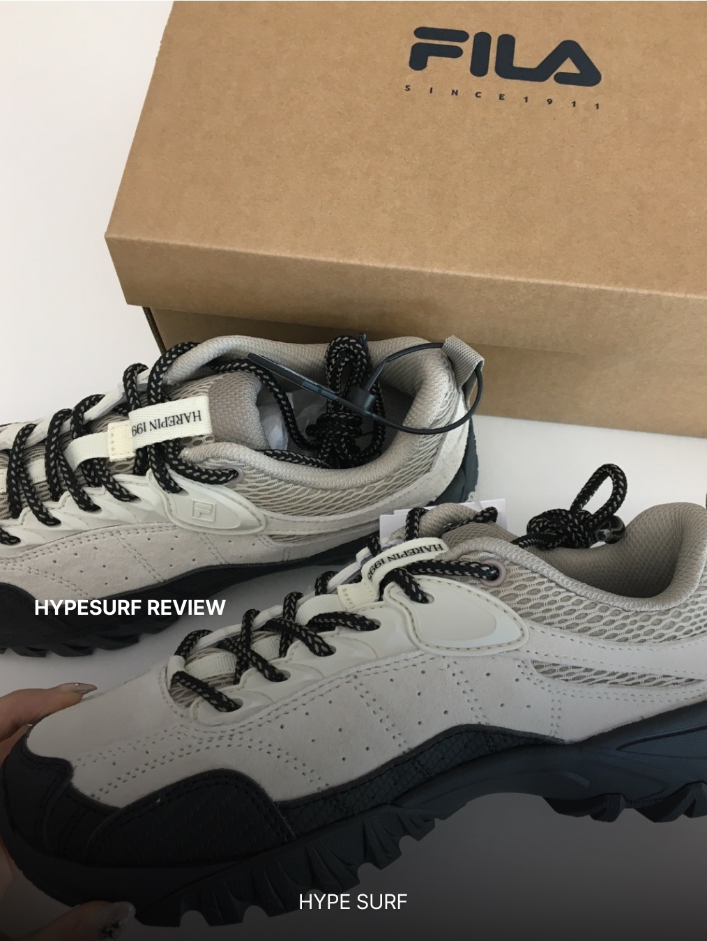 Fila Harepin 1998 White Black 착용 스타일 - 3
