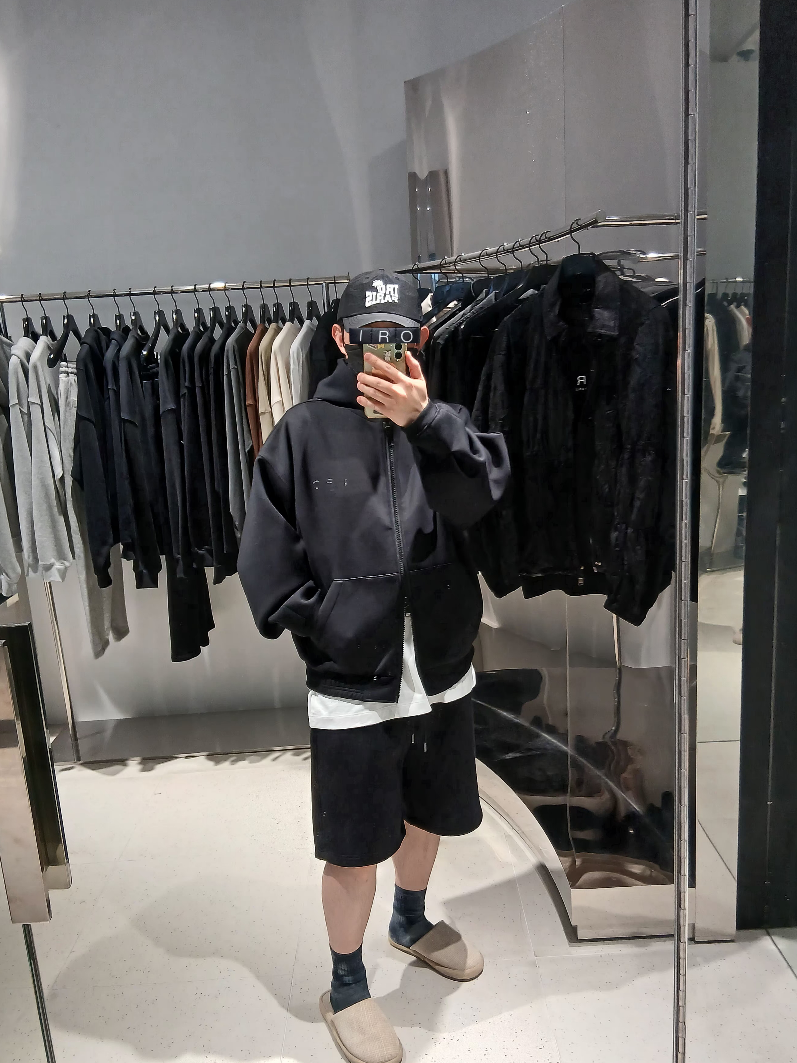 Iro Damage Wide Denim Pants Blue, Iro Palmtree Nylon Ball Cap Black 착용 스타일 - 7