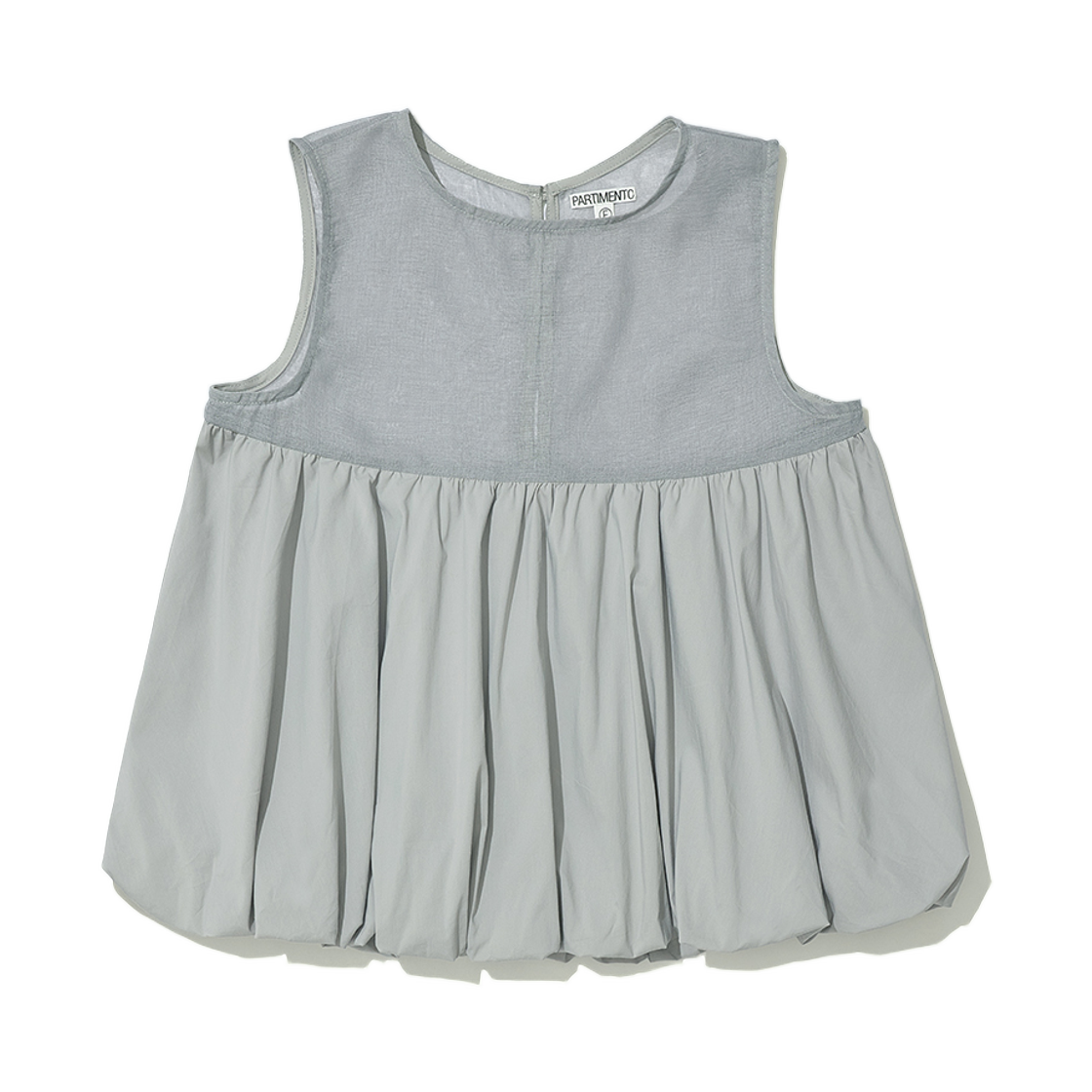(W) 파르티멘토 슬리브리스 퍼프 블라우스 그레이((W) Partimento Sleeveless Puff Blouse Gray)