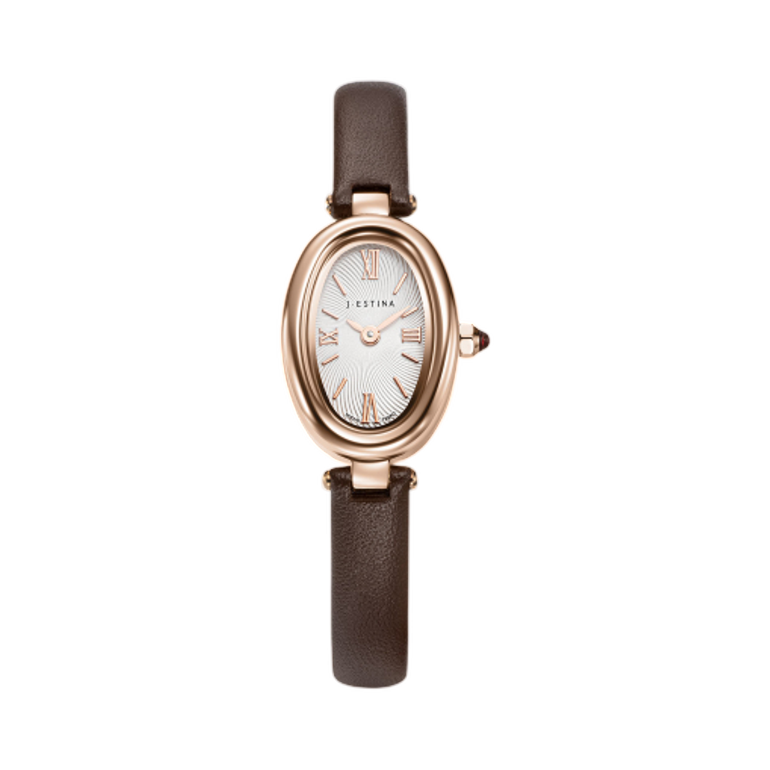 (W) 제이에스티나 베로나 오발 레더 워치 브라운((W) J.Estina Verona Oval Leather Watch Brown)