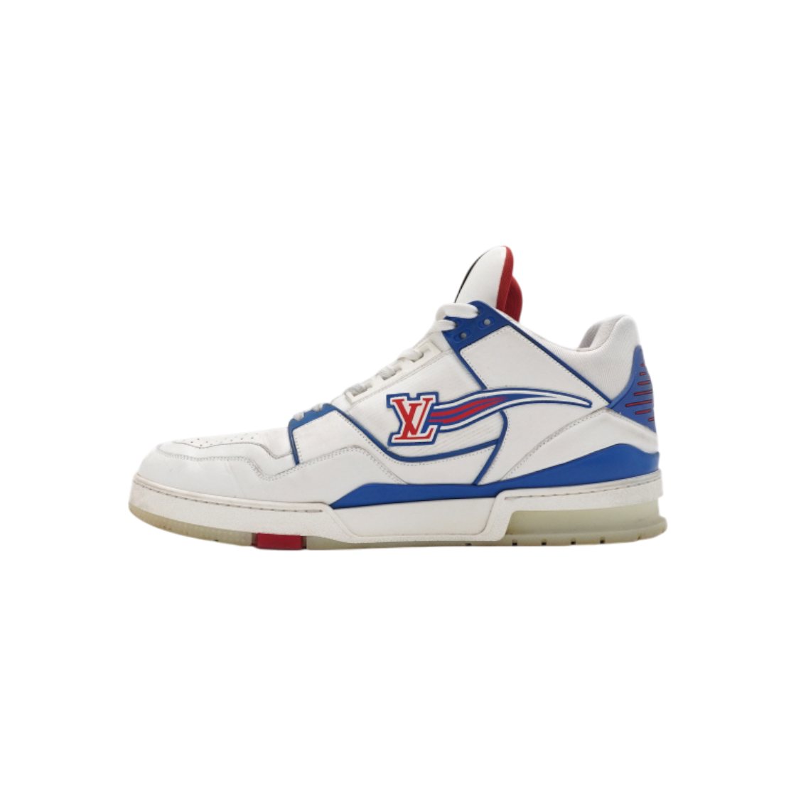 ITLRENCP5P6G Louis Vuitton White & Blue 20SS LV Trainer Sneakers