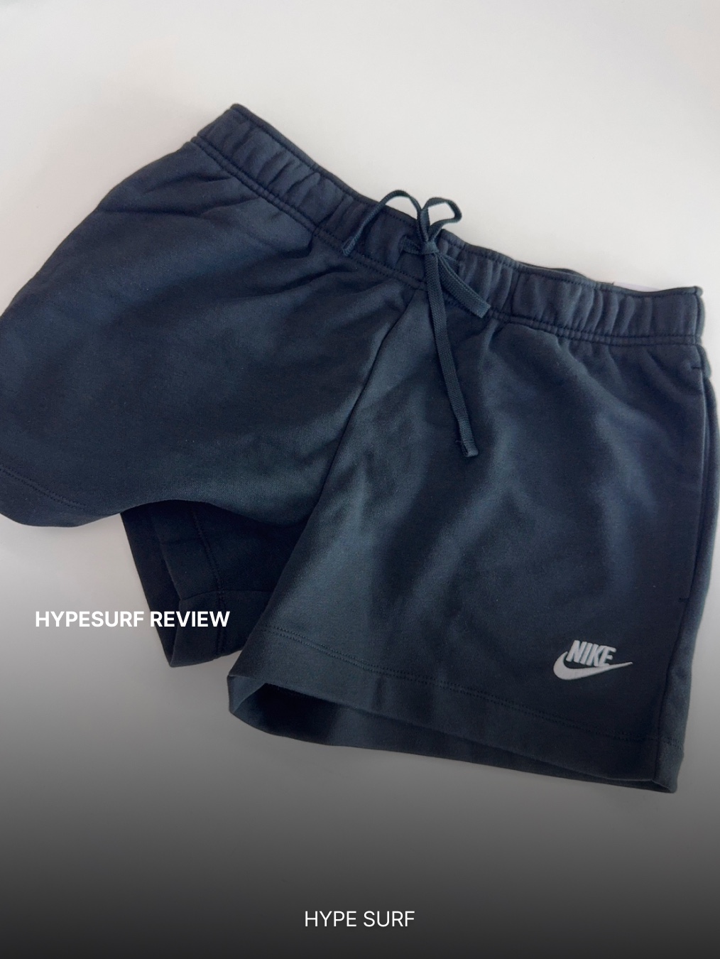 (W) Nike NSW Club Fleece Mid Rise Shorts Black - Asia 착용 스타일 - 3
