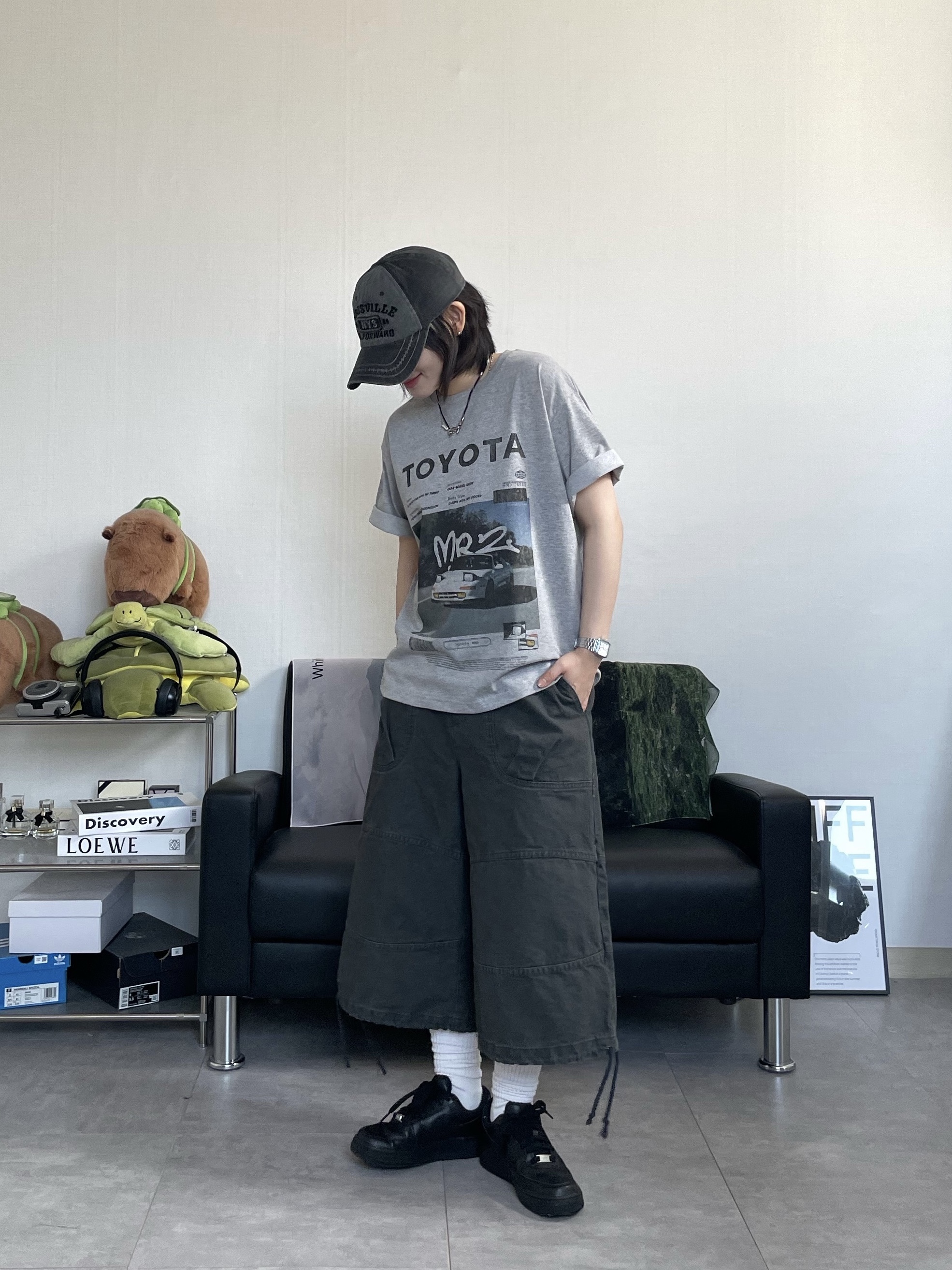 (W) Nike Air Force 1 '07 Low Triple Black 착용 스타일 - 3