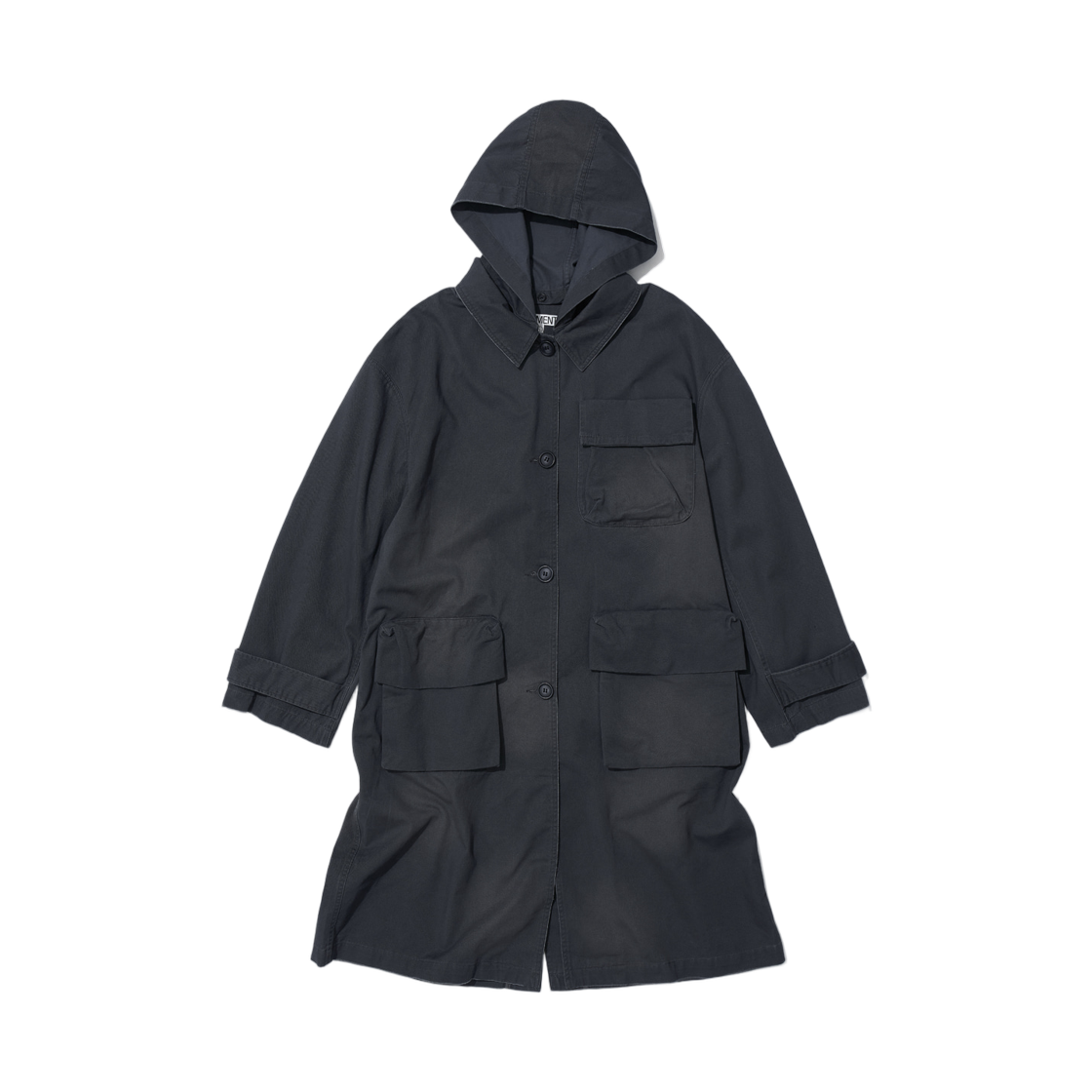 (W) 파르티멘토 투웨이 워시드 포켓 발마칸 코트 차콜((W) Partimento 2Way Washed Pocket Balmacaan Coat Charcoal) - 1