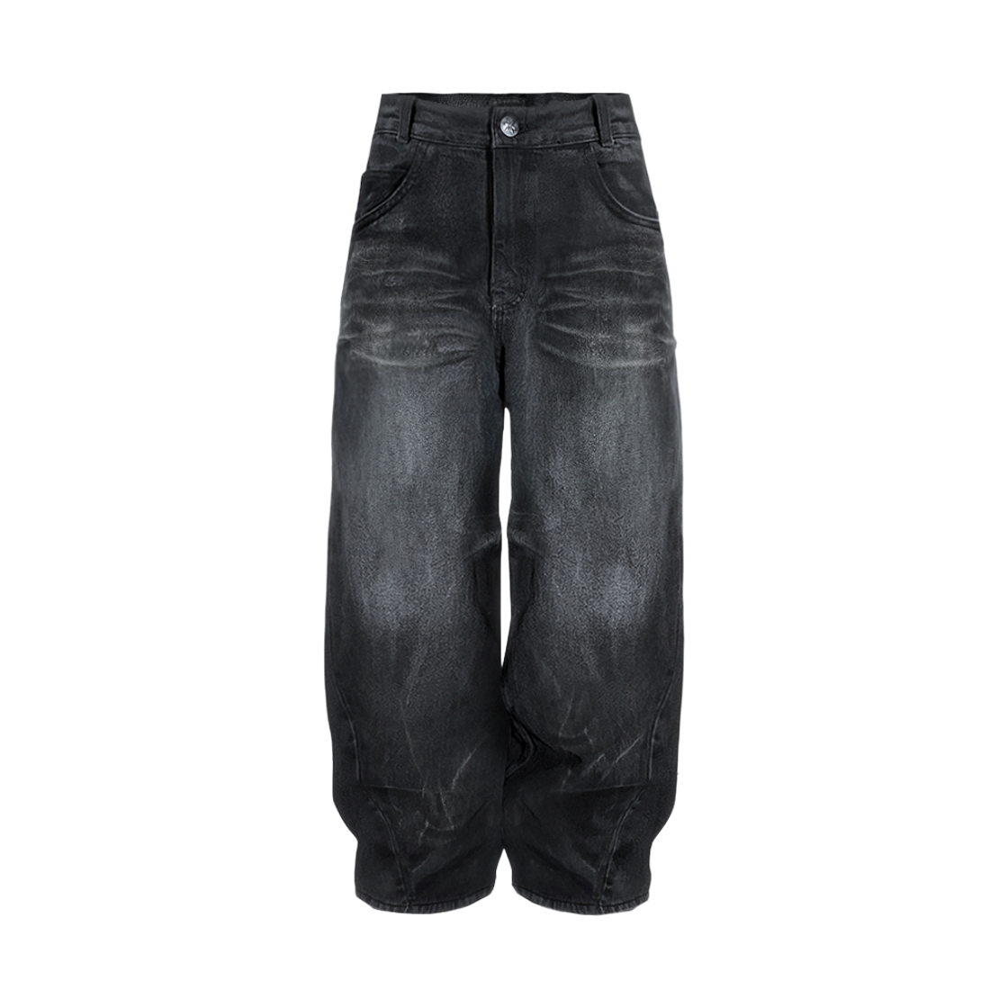 에이엑스커넥션 엔지니어드 오일 워싱 와이드 배기 데님 팬츠 블랙(AX CONNECTION Engineered Oil Washed Wide Baggy Denim Pants Black)