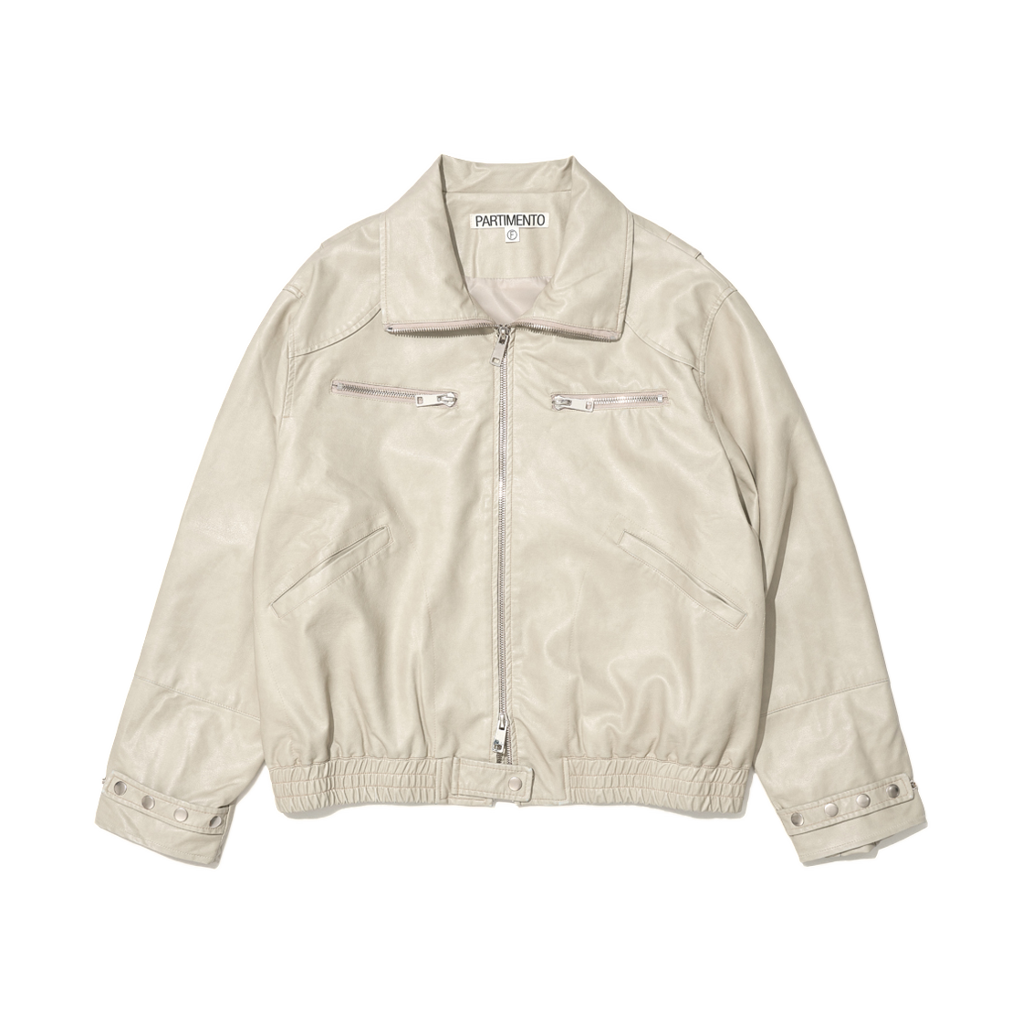 (W) 파르티멘토 워시드 레더 봄버 자켓 에크루((W) Partimento Washed Leather Bomber Jacket Ecru)