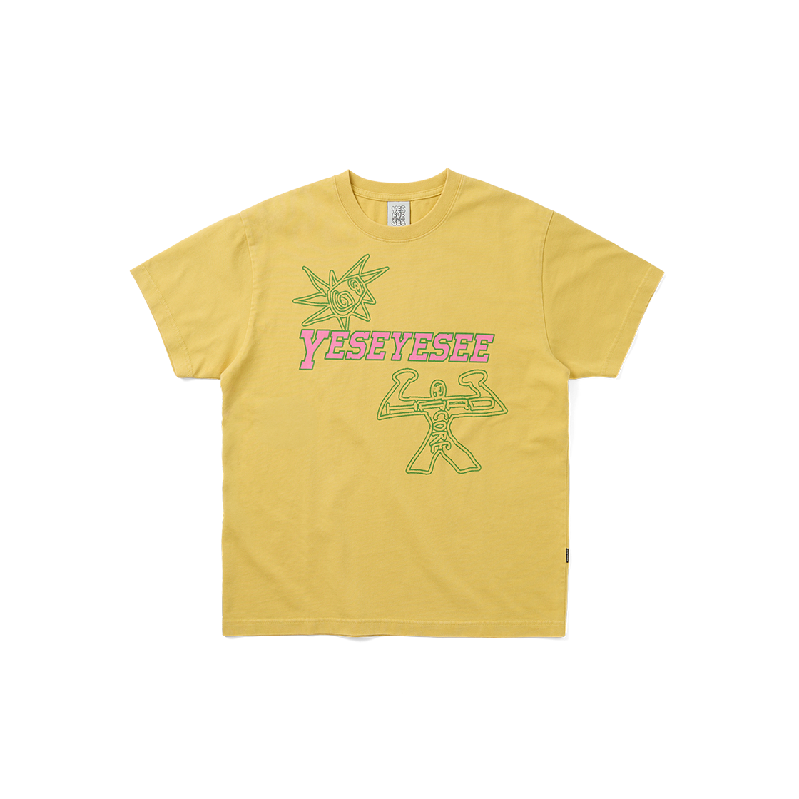 [더블적립] 예스아이씨 하드코어 티셔츠 옐로우([더블적립] YESEYESEE Hardcore Tee Yellow)