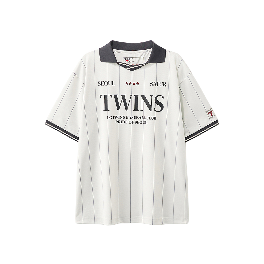 세터 X LG트윈스 져지 반팔 티셔츠 화이트(SATUR X LG TWINS Jersey T-Shirt White)