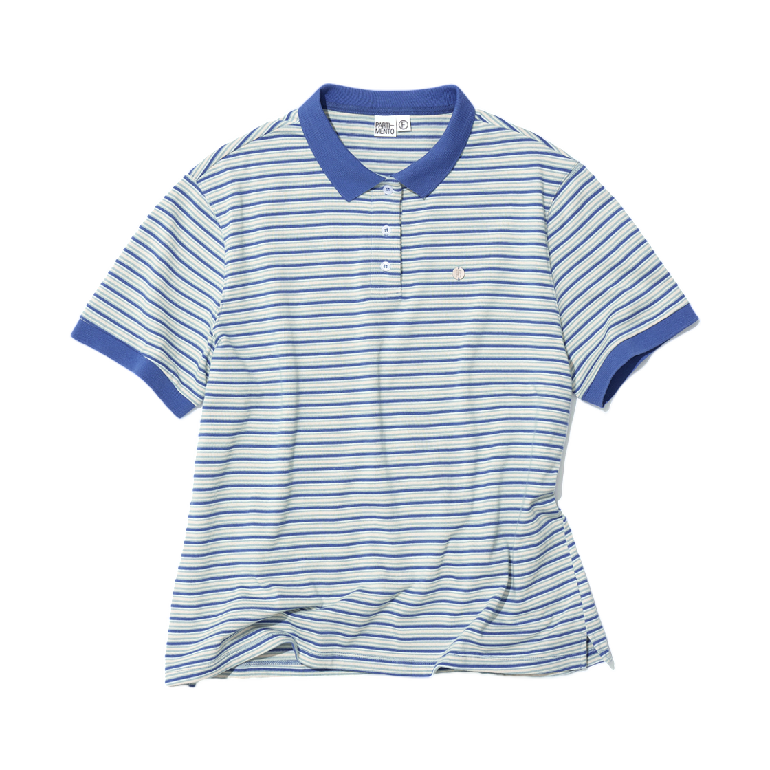 PW-2594PB (W) Partimento Stripe Short Sleeve Polo T-Shirt Pastel Blue