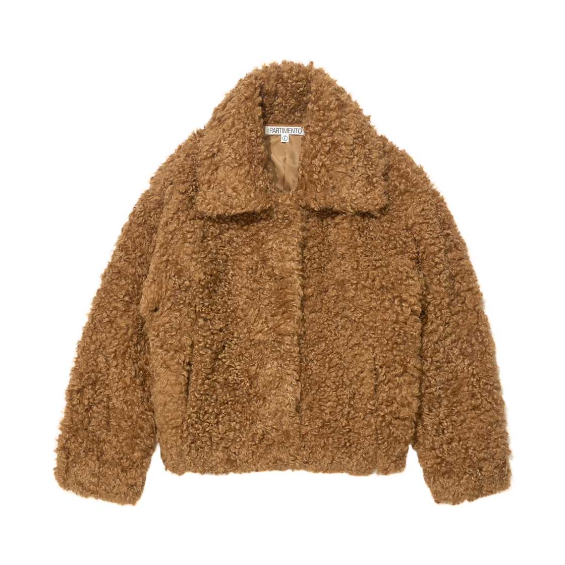 (W) 파르티멘토 와이드 칼라 플러피 퍼 코트 카멜 브라운((W) Partimento Wide Collar Fluffy Fur Coat Camel Brown)