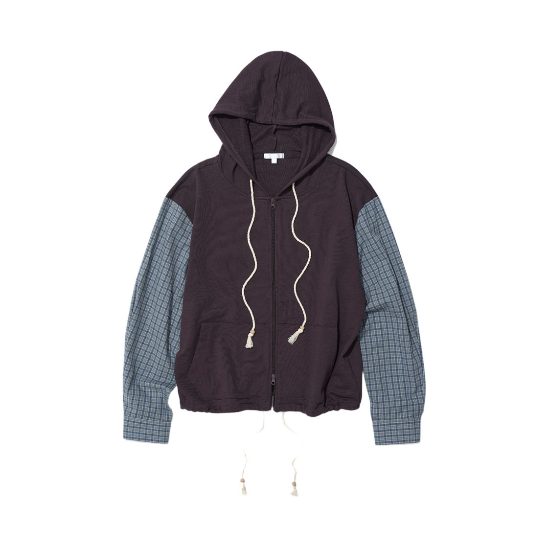 (W) 파르티멘토 PWC 콤비 테리 후드 점퍼 레드 빈((W) Partimento PWC Combi Terry Hoodie Jumper Red Bean) - 1