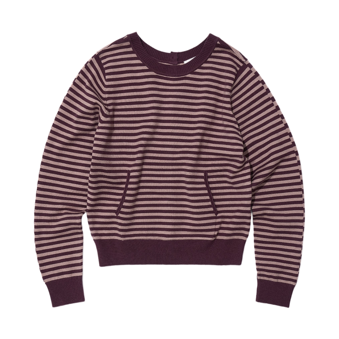 (W) 파르티멘토 PWC 투웨이 포켓 니트 크루 플럼 스트라이프((W) Partimento PWC 2Way Pocket Knit Crew Plum Stripe)