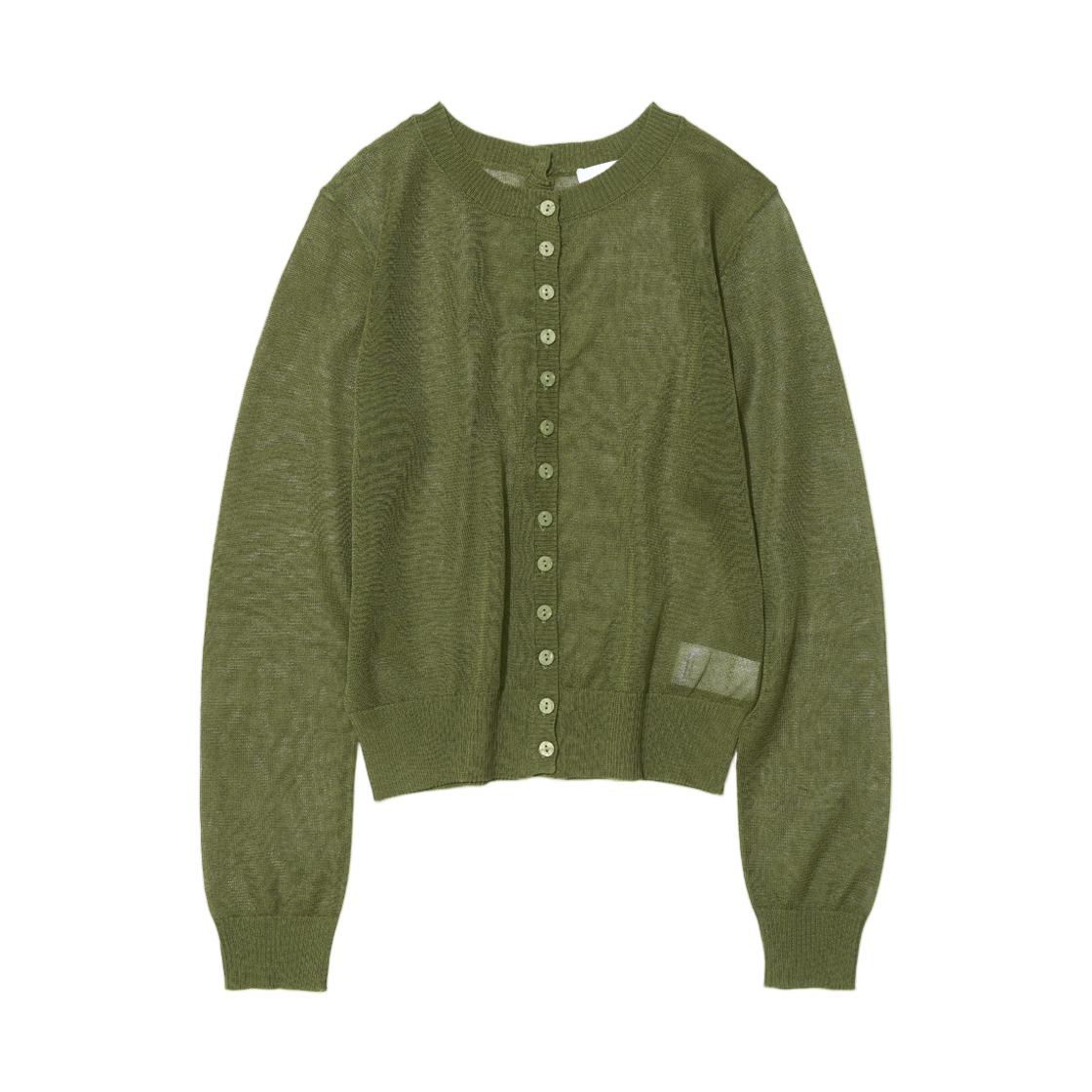 (W) 파르티멘토 PWC 시어 투 페이스 가디건 올리브((W) Partimento PWC Sheer Two Face Cardigan Olive)