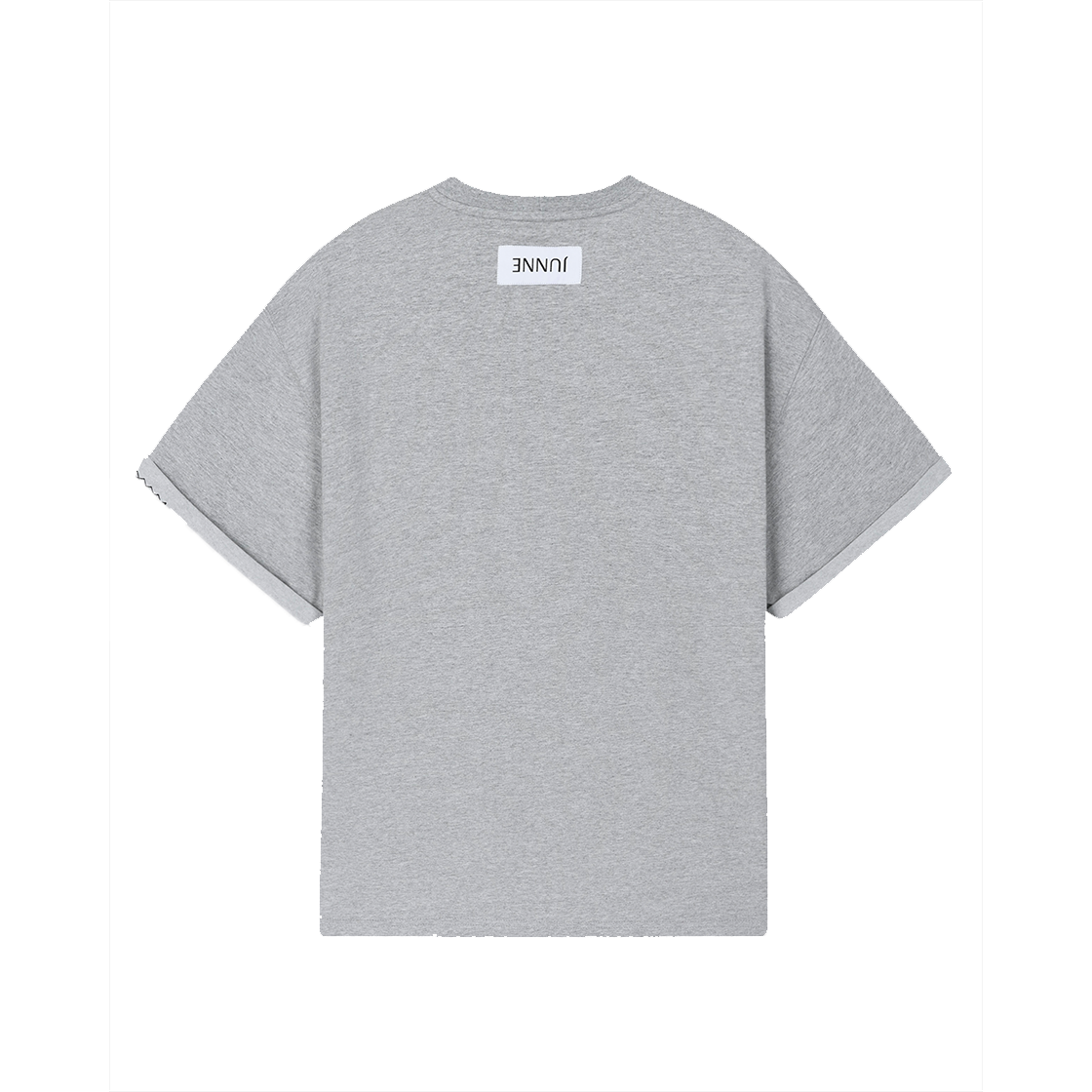 준느 T26 세미 오버핏 스트럭쳐드 티셔츠 그레이(Junne T26 Semi Overfit Structured T-shirts Grey)