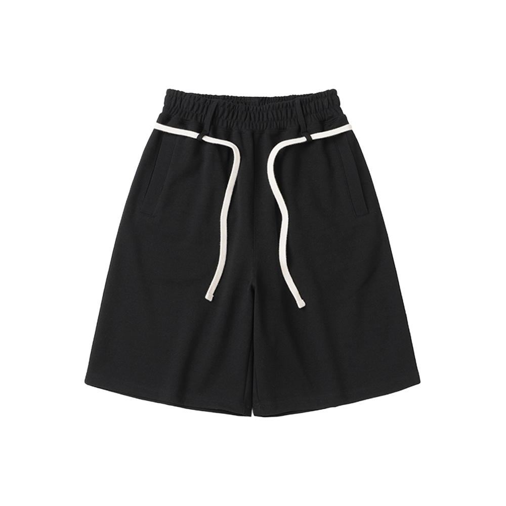 [KREAM 단독] 니티드 아웃스트링 와이드 트레이닝 쇼츠 블랙([KREAM 단독] Knitted Outstring Wide Training Pants Black)