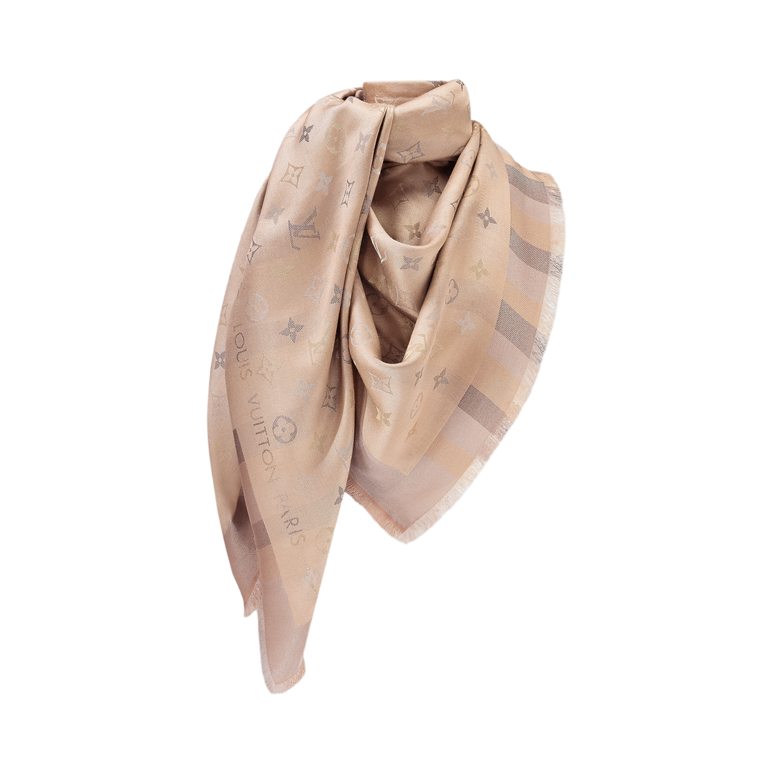 (W) 루이비통 쏘 샤인 모노그램 숄 베이지((W) Louis Vuitton So Shine Monogram Shawl Beige) - 2