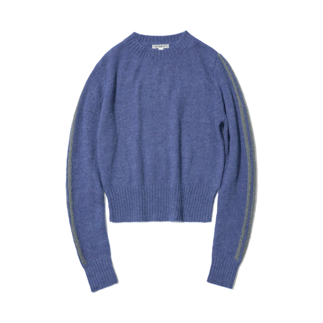(W) 파르티멘토 93 차오 아모레 자카드 니트 크루넥 퍼플리시 블루((W) Partimento 93 Ciao Amore Jacquard Knit Crewneck Purplish Blue)