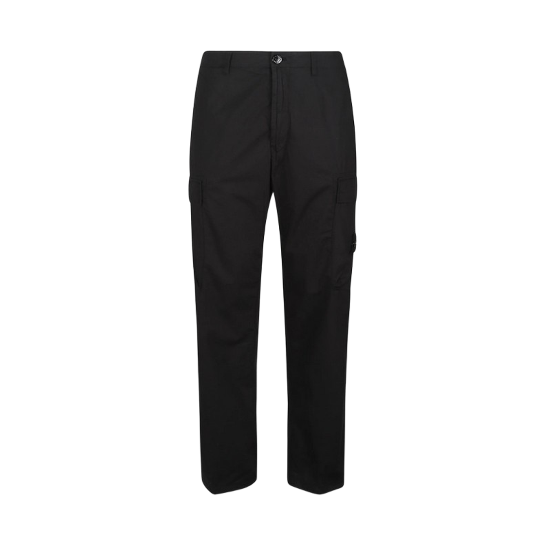 L1S1531000-43S0003-V0029 Stone Island 3100043 Stretch Cotton Tela Paracadute Loose Fit Cargo Trousers with Drawstring Cuffs Black - 26SS