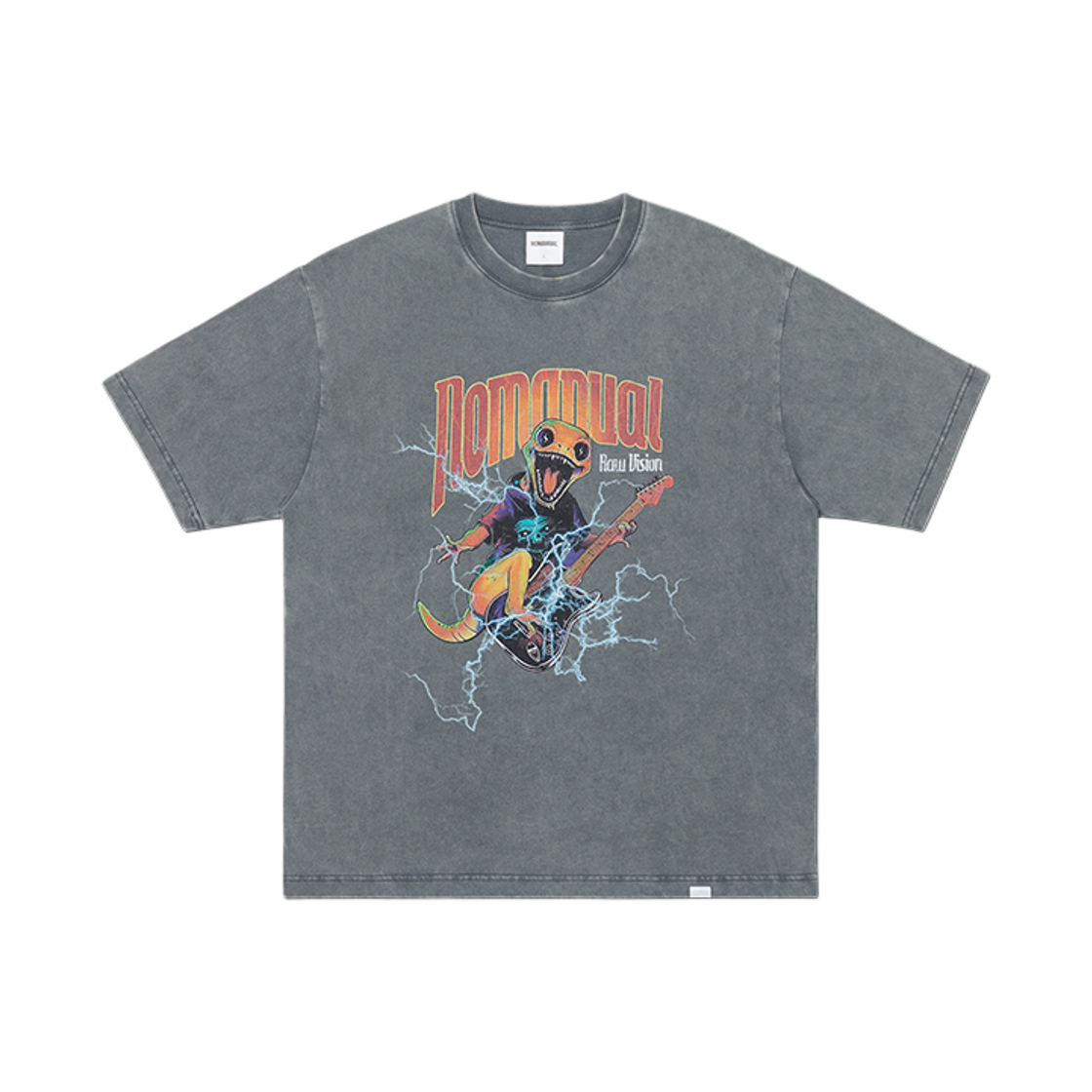 NMSS62TS24WCH NOMANUAL Heavy Metal Gecko T-Shirt Washed Charcoal