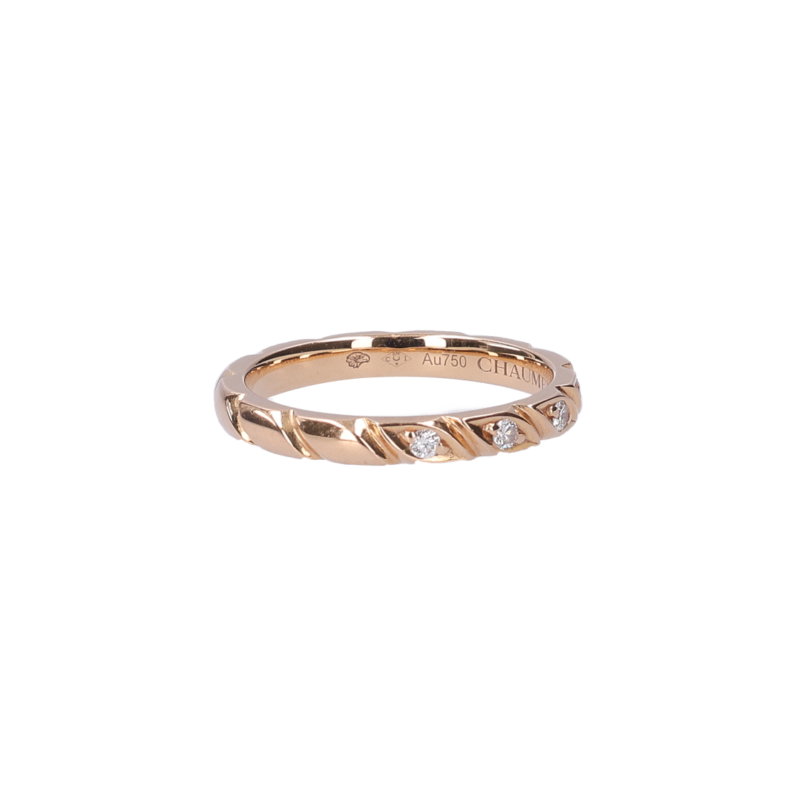 IT7UVIMMH3SU Chaumet 082726 Trousseau Wedding Band 18K Pink Gold & Diamond