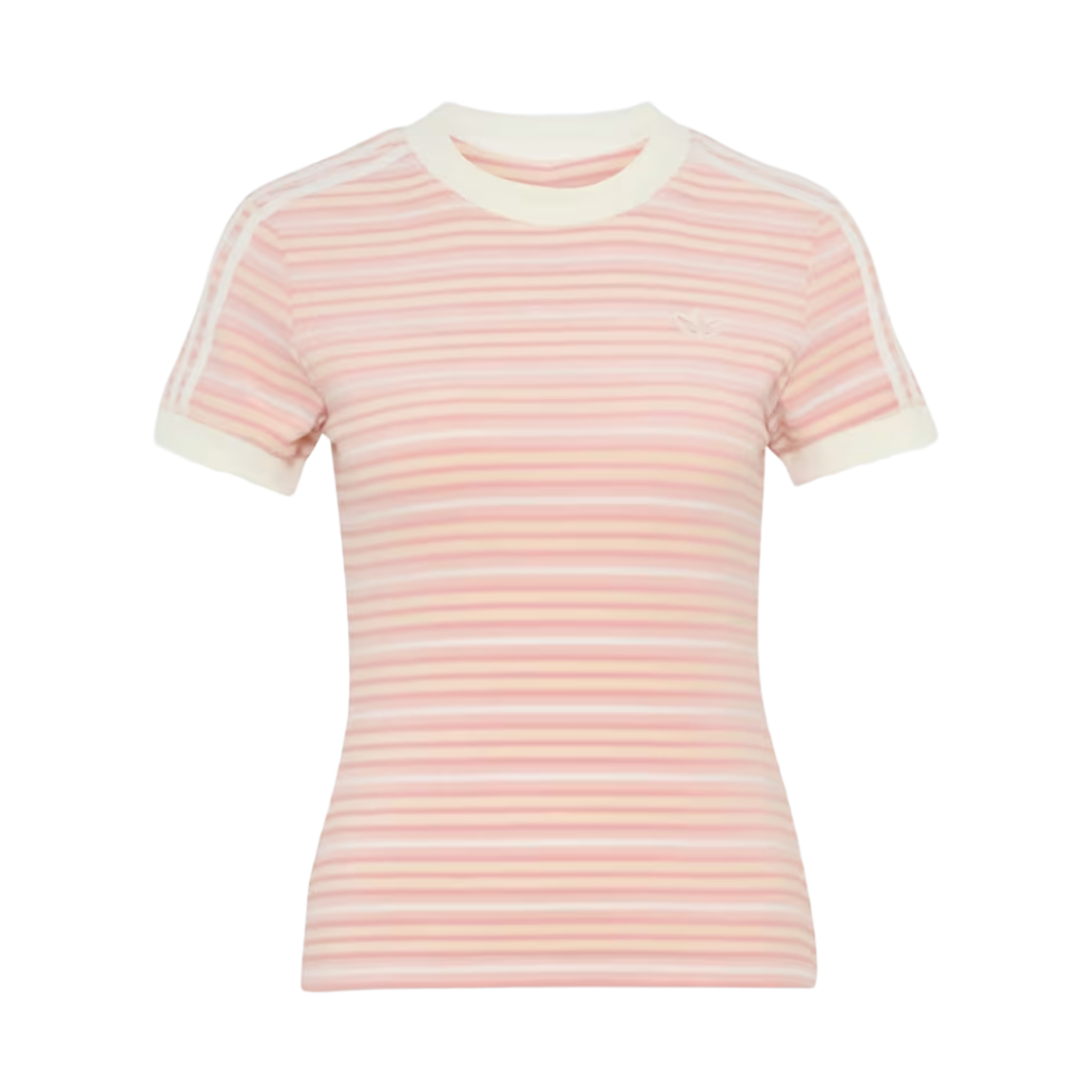 KY8116 (W) Adidas Originals Summer Glow Slim Stripes T-Shirt Sandy Pink - KR Sizing