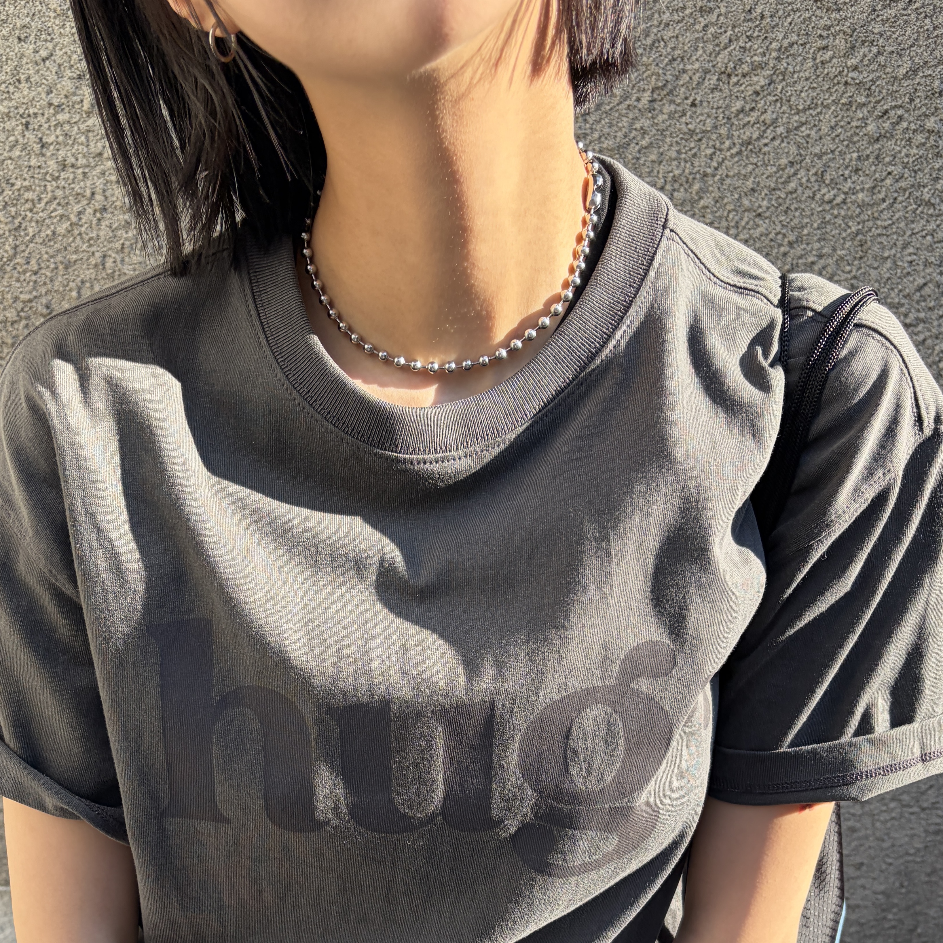 Riomeu Round ball chain necklace 5.0mm 착용 스타일 - 2