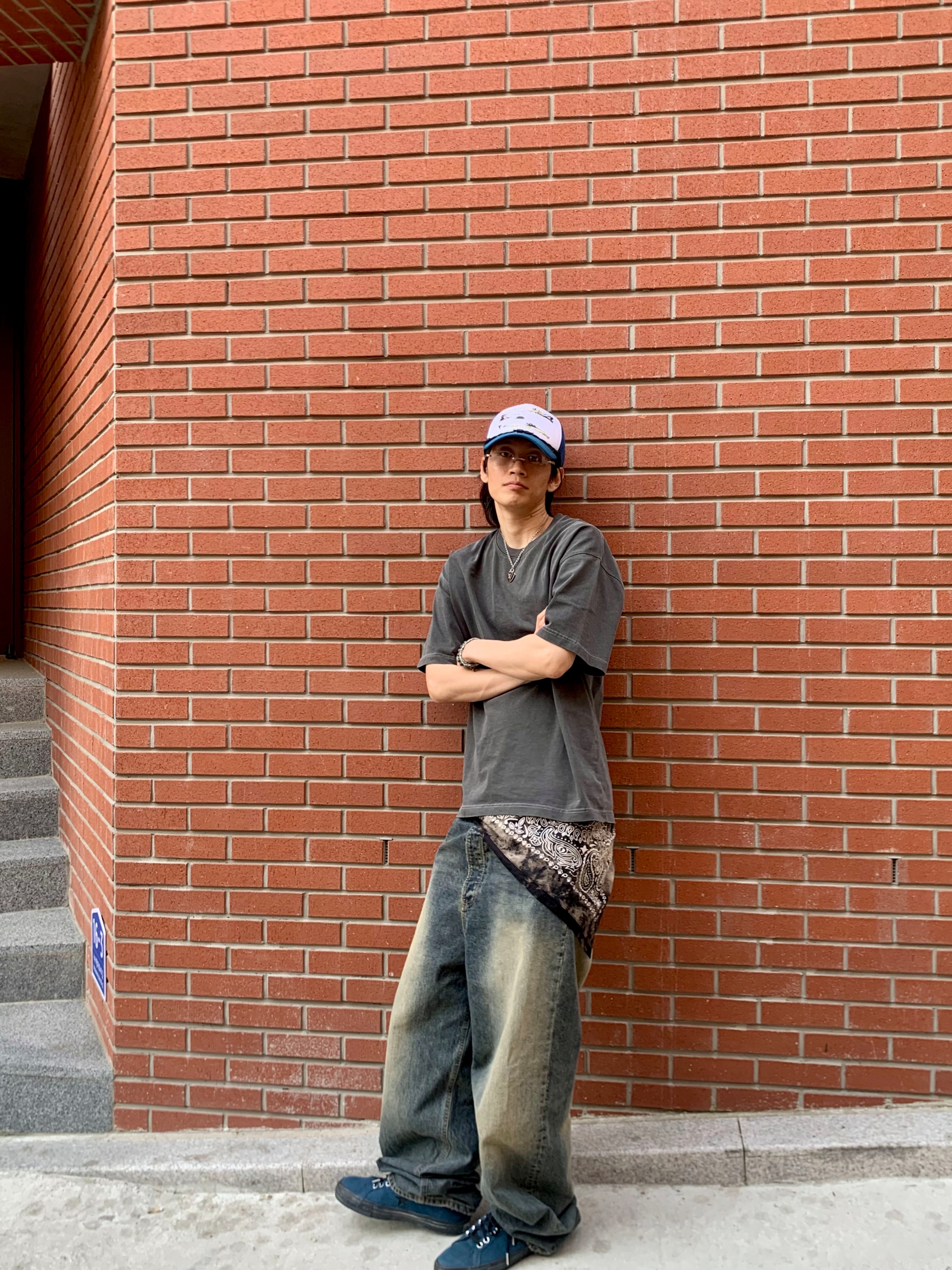 Heisan Nowhere Rope Trucker Cap - Blue, Converse x Thisisneverthat One Star Ox Poseidon 착용 스타일 - 3