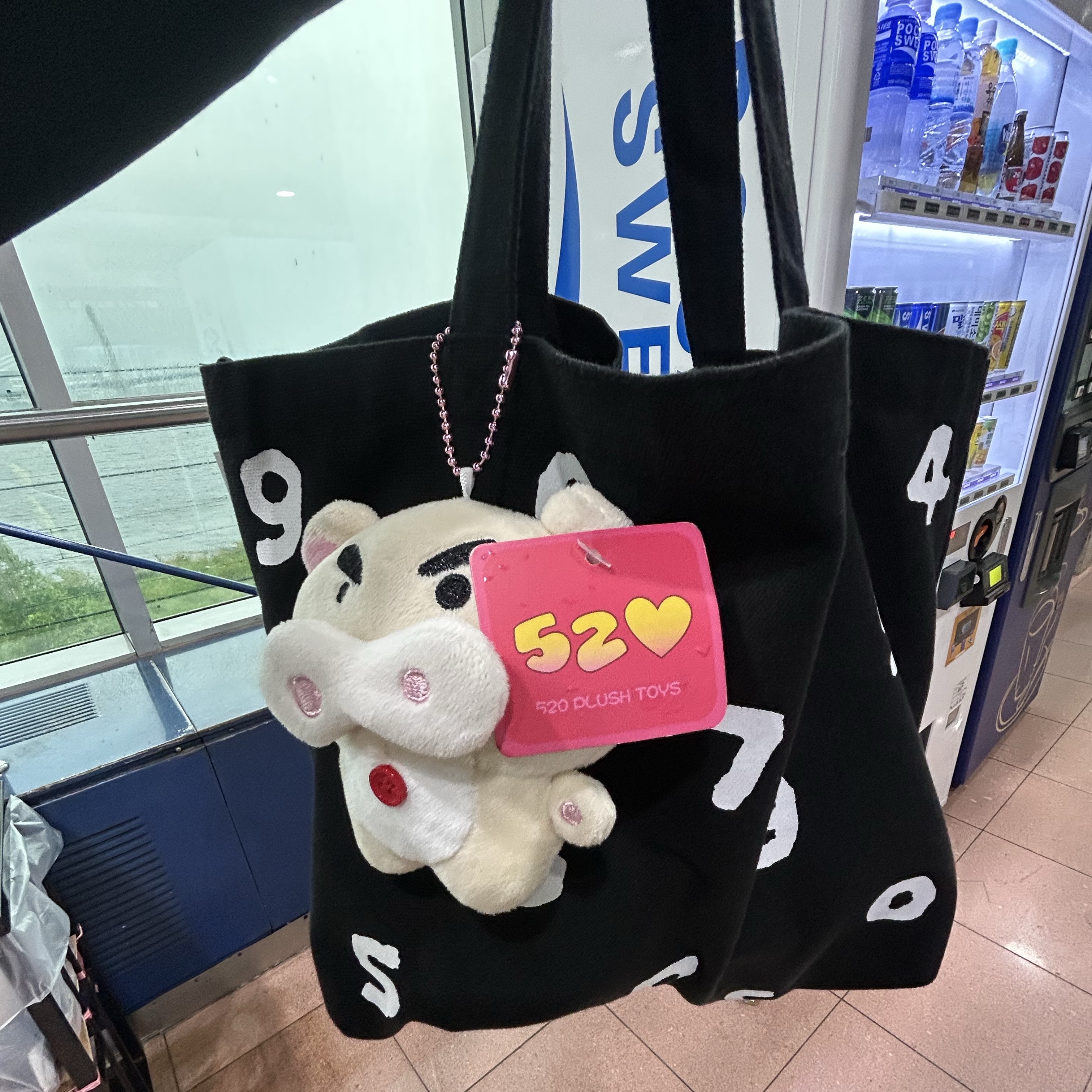 Sou Sou Promotion Canvas Small Tote Bag Black 착용 스타일 - 1