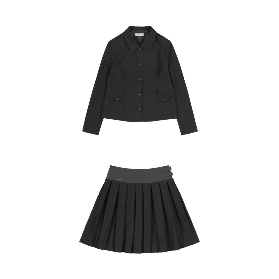 (W) 팬시 클럽 클래식 자켓 앤 플리츠 스커트 그레이((W) Fancy Club Classic Jacket and Pleats Skirt Gray)