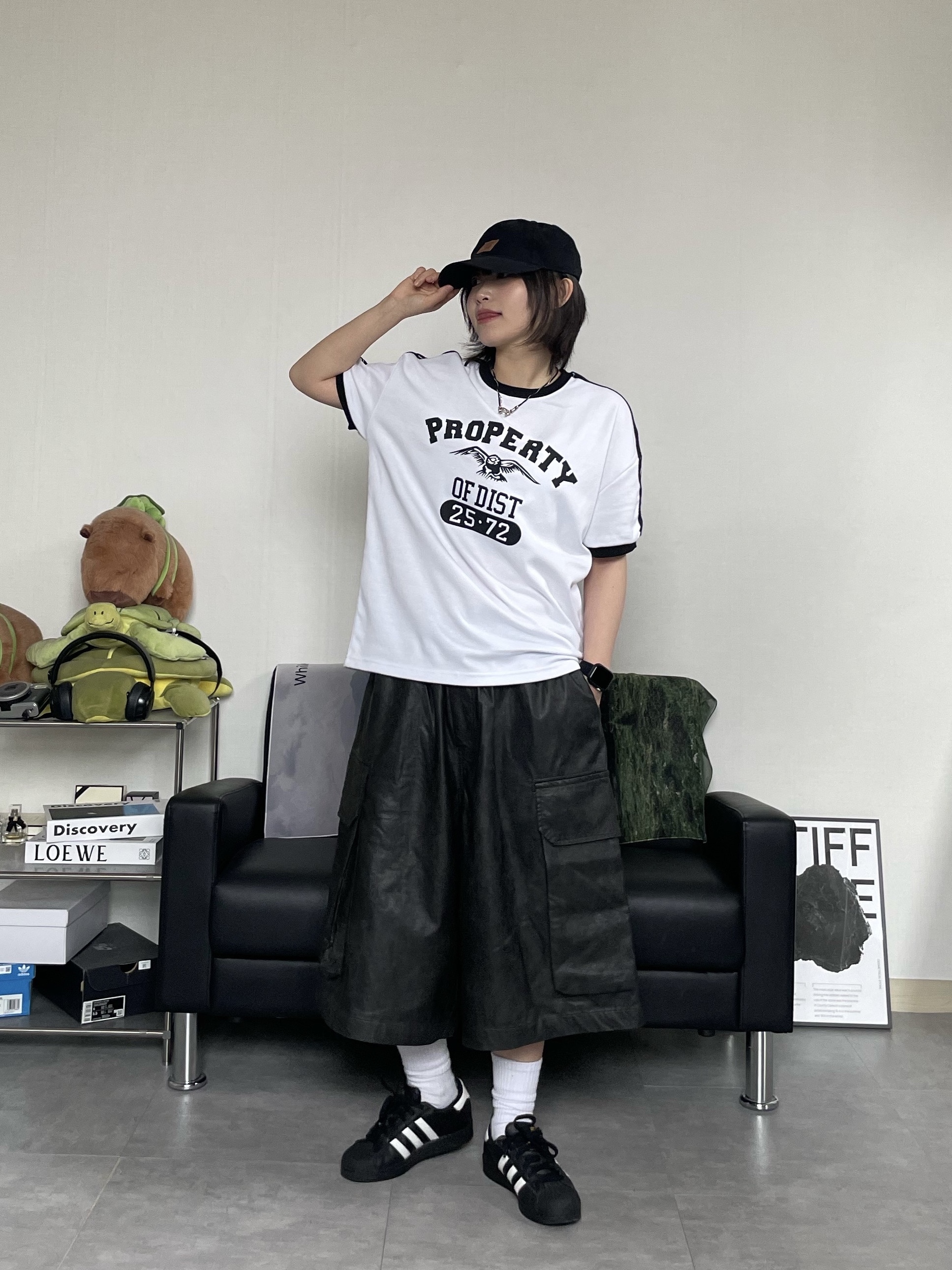 Supreme Pigment Canvas S Logo 6-Panel Black - 23SS, Carhartt Canvas Cap Black 착용 스타일 - 5