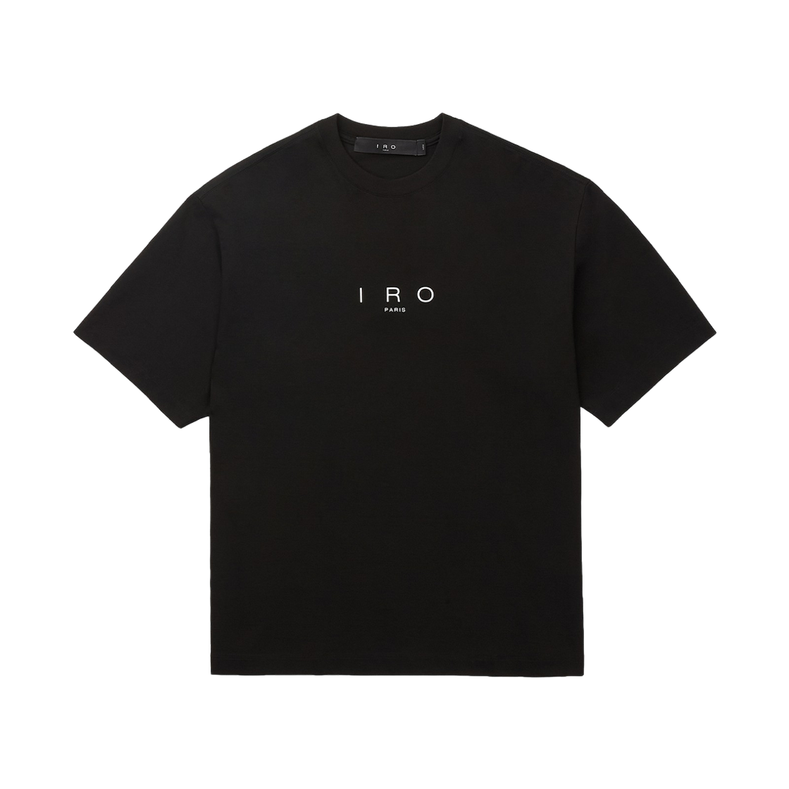 이로 베이직 로고 자수 실켓 반팔 티셔츠 블랙(Iro Basic Logo Embroidered Silket Short Sleeve T-Shirt Black) - 1