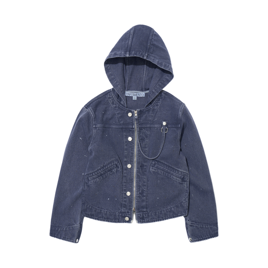 (W) 파르티멘토 워시드 후드 트러커 자켓 빈티지 블루((W) Partimento Washed Hooded Trucker Jacket Vintage Blue) - 1