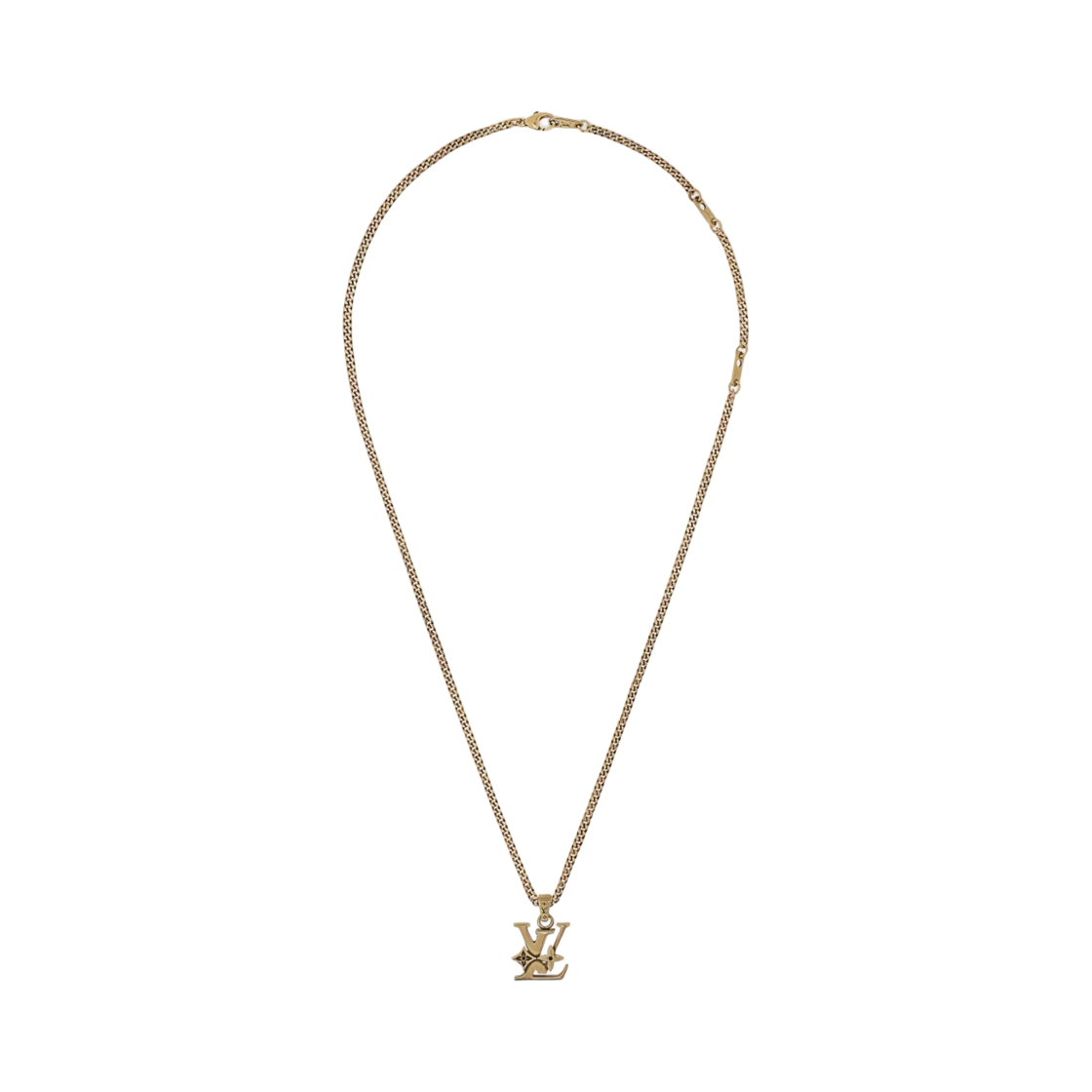 M03779 Louis Vuitton Monogram Row Pendant Gold