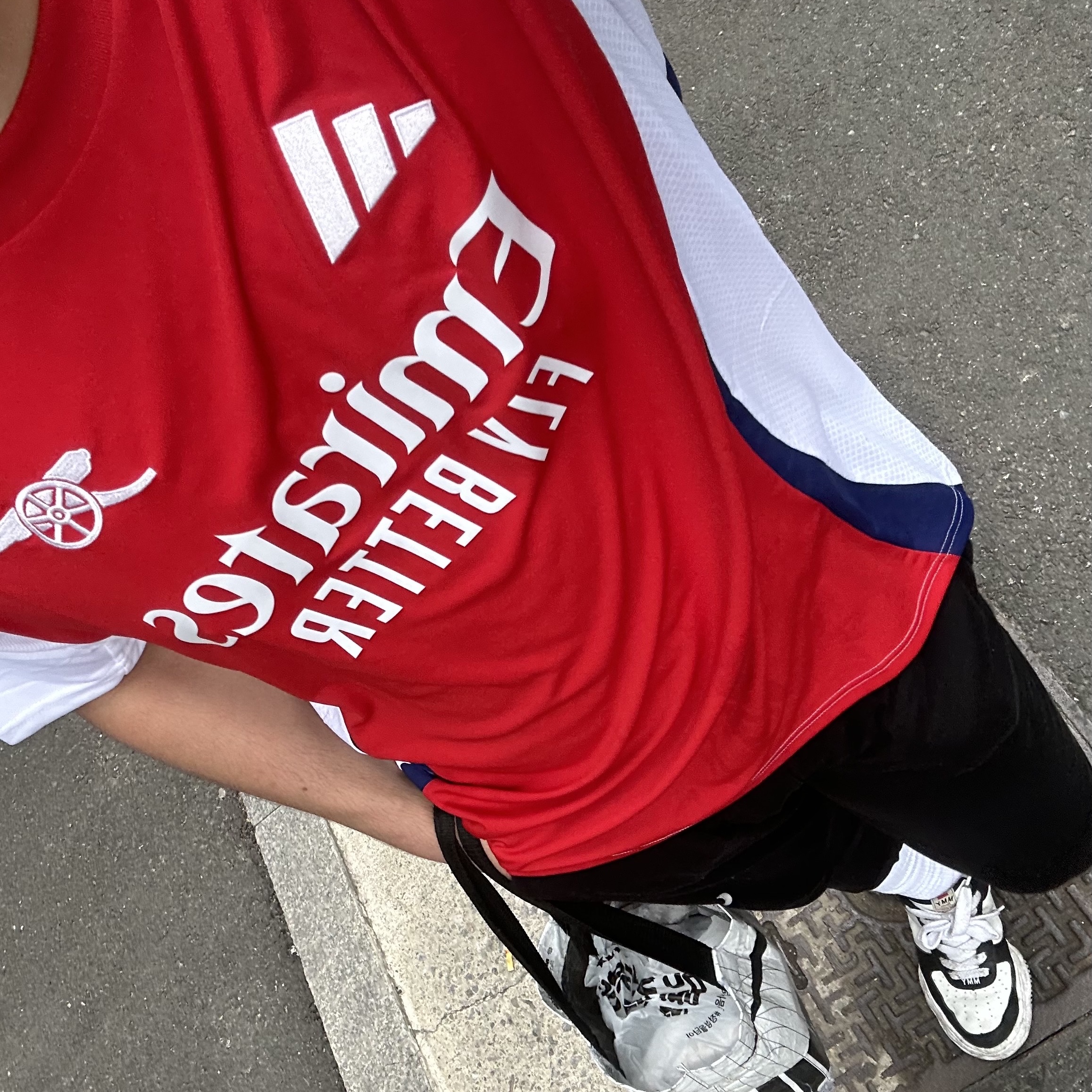 Adidas Arsenal 2024/25 Home Jersey Better Scarlet White - KR Sizing (Non Marking Ver.) 착용 스타일