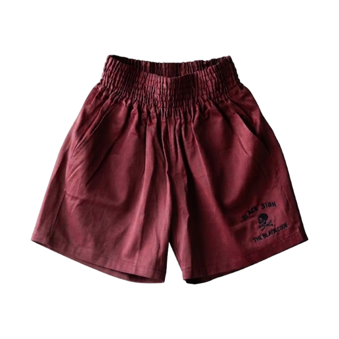 블랙 사인 메인 매치 복싱 쇼츠 위드 스컬 블러드 레드(Black Sign Main Match Boxing Shorts with Skull Blood Red)