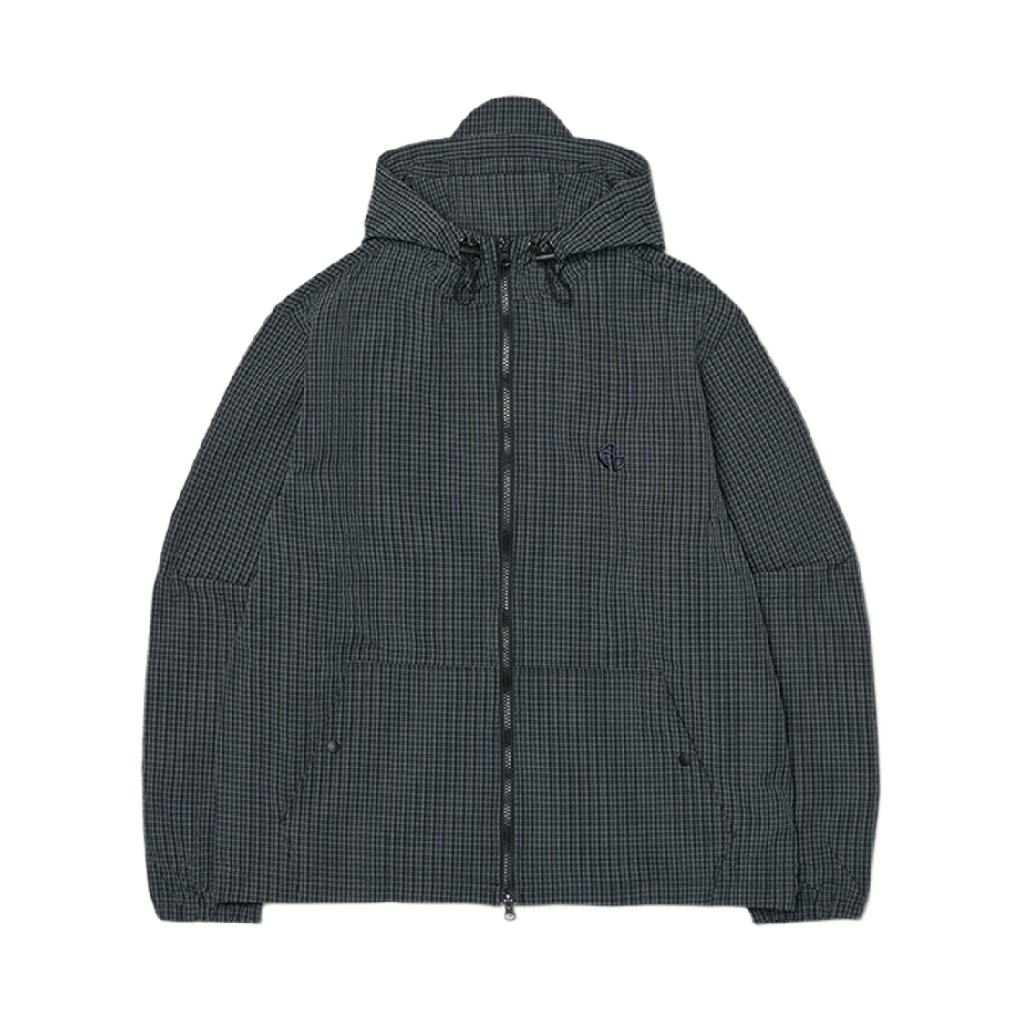 노매뉴얼 후디드 체크 윈드 자켓 네이비(NOMANUAL Hooded Check Wind Jacket Navy)