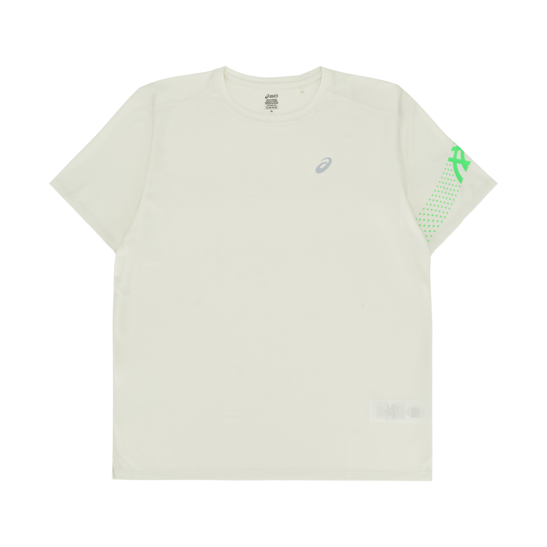 2011D458-100 Asics Icon Running Short Sleeve T-Shirt Cream Vital Green