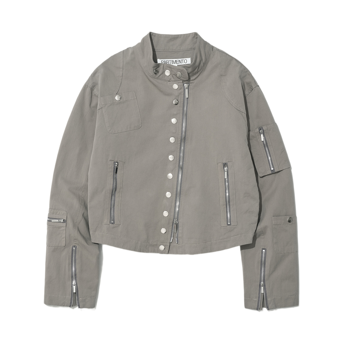(W) 파르티멘토 라이트 코튼 바이커 자켓 베이지((W) Partimento Light Cotton Biker Jacket Beige)