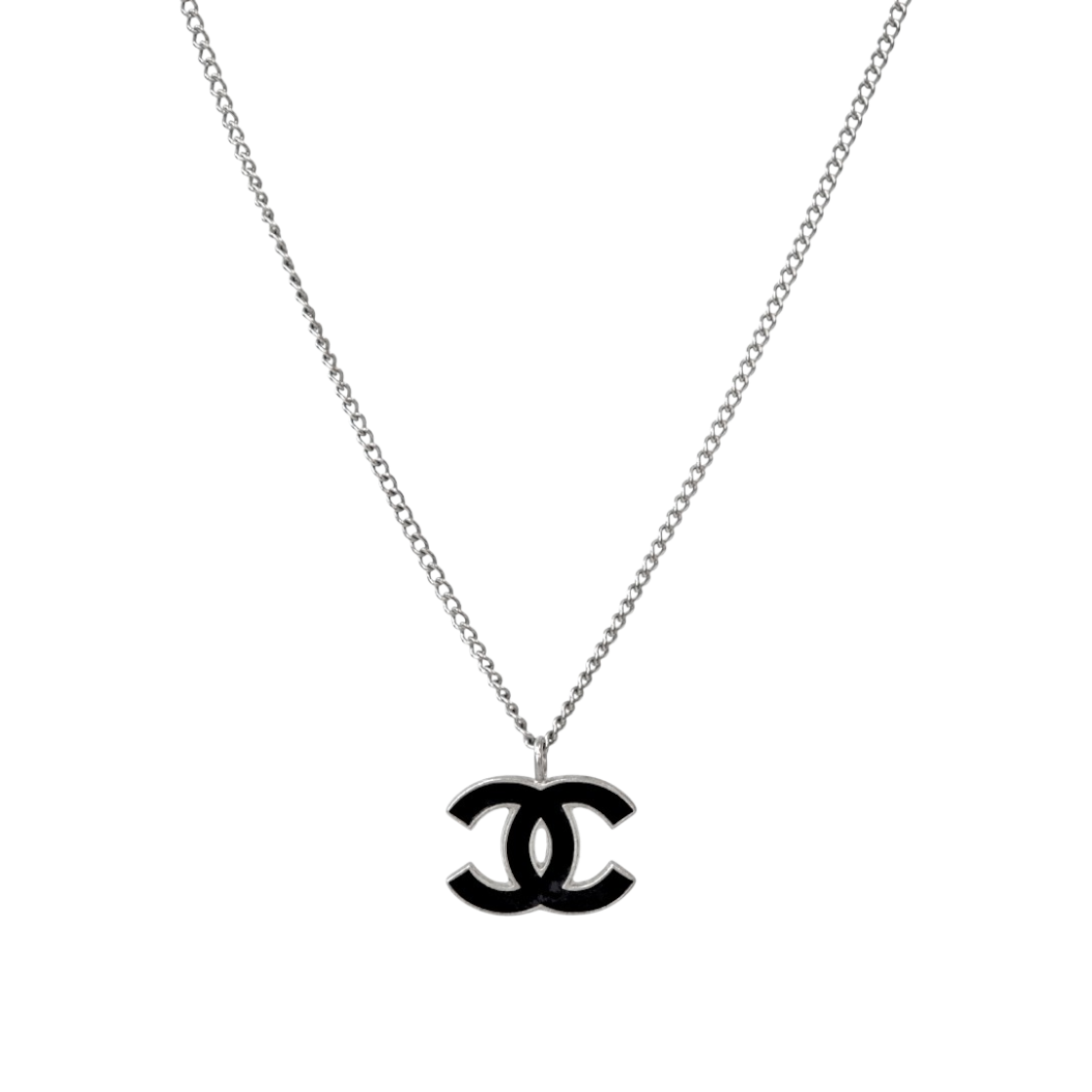 샤넬 블랙 CC 실버 목걸이 A-B56038(Chanel Black CC Silver Necklace A-B56038)